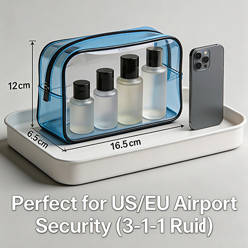 Transparent Portable TPU Cosmetic Bag – Waterproof Travel Organizer Pouch